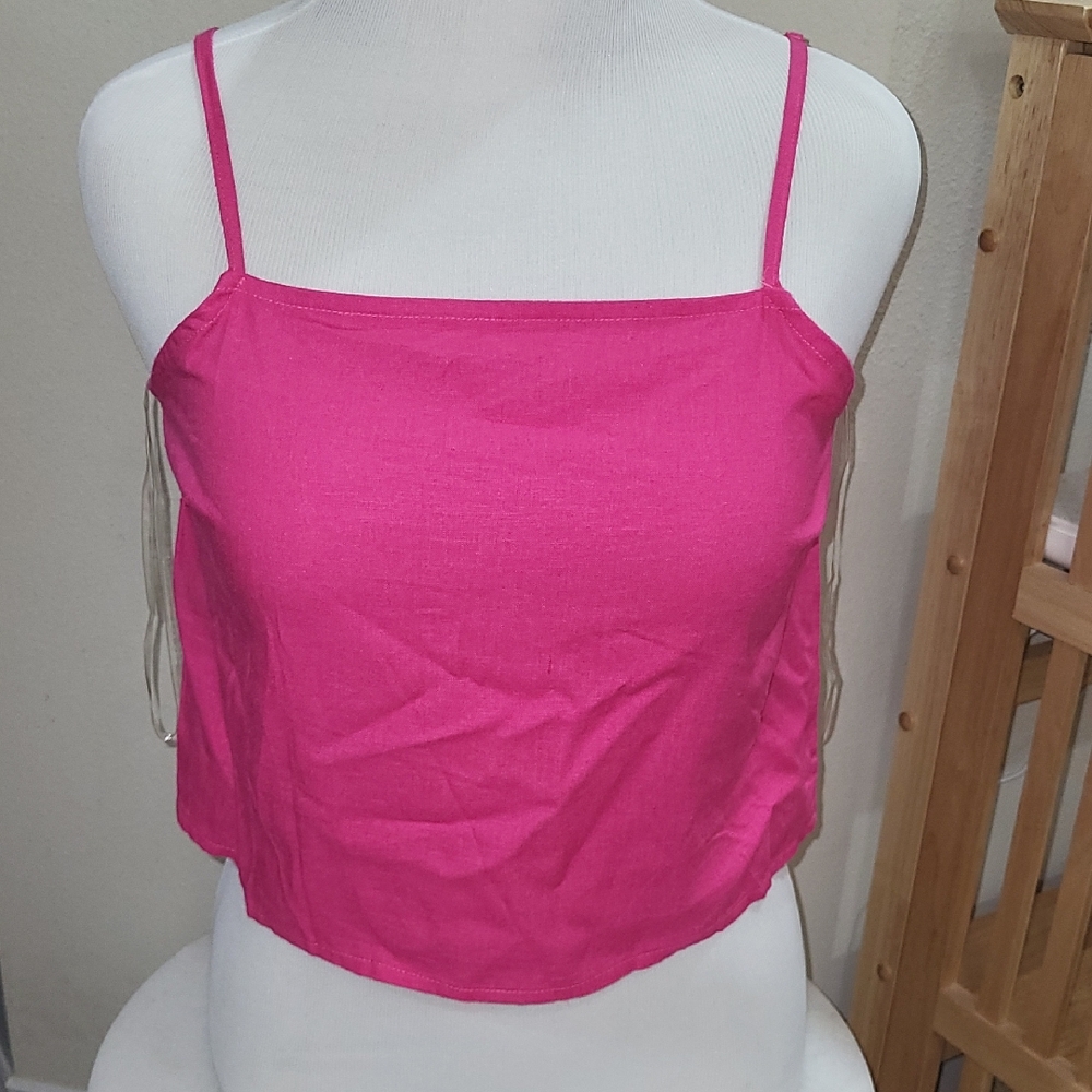 Hot Pink Linen Blend Top  NWT | 55% Linen 45% Rayon | Lightweight Summer TOP